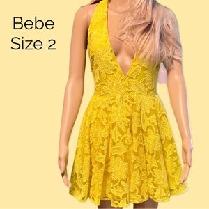 Bebe Size 2 mini dress, yellow